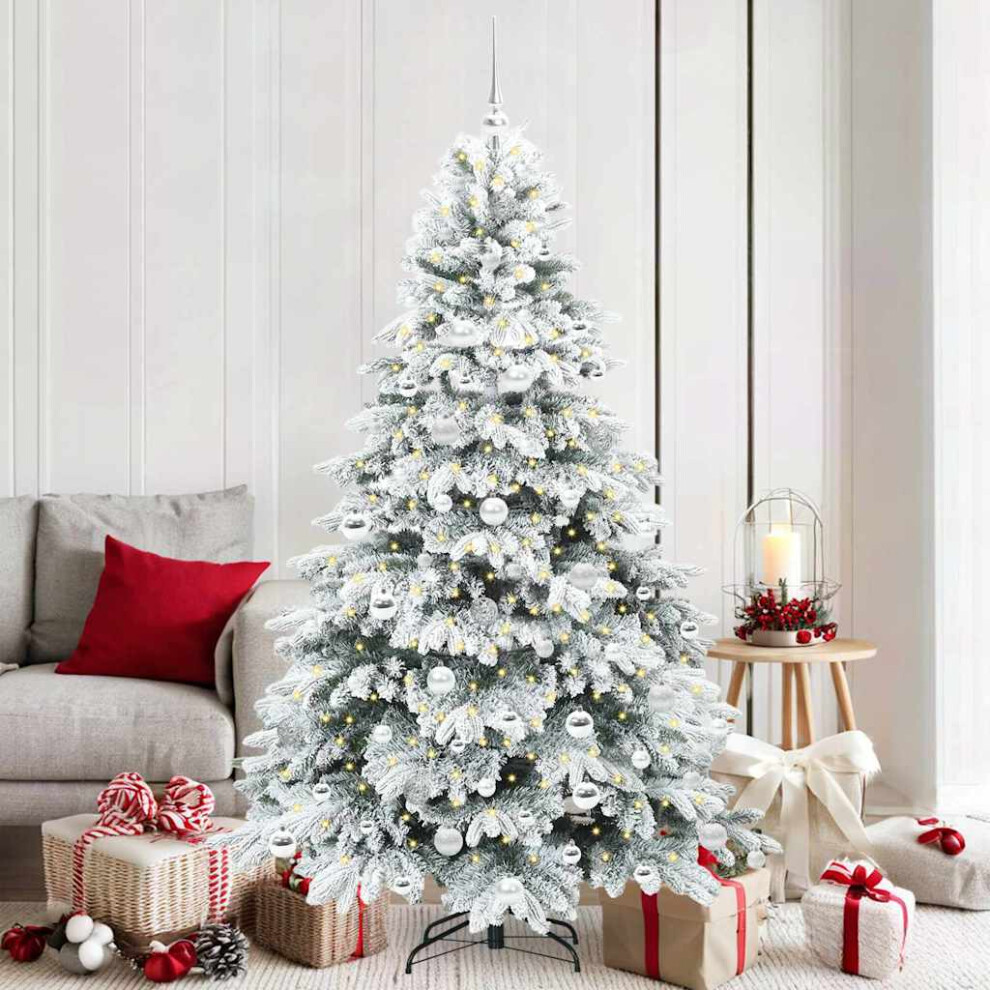 Vidaxl (White, 180 Cm) Artificial Christmas Tree With Stand Pe And Pvc Decor Modern Ornament