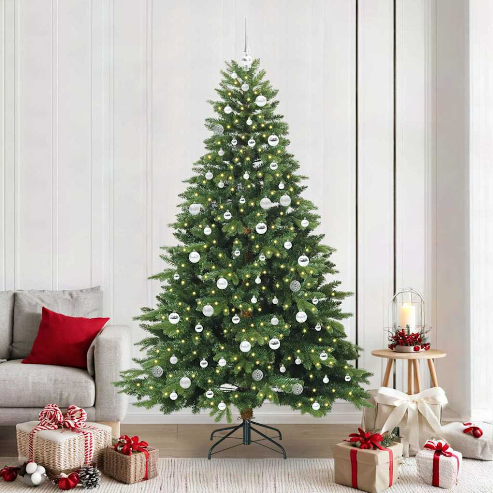 Vidaxl (Green, 210 Cm) Artificial Christmas Tree With Stand Pe And Pvc Decor Modern Ornament