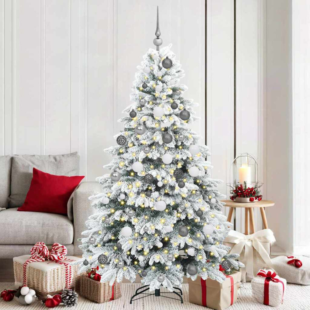 Vidaxl Artificial Christmas Tree With 300 Leds White 180 Cm Pe And Pvc