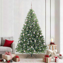 vidaXL Artificial Christmas Tree with 300 LEDs Green 210 cm PE and PVC