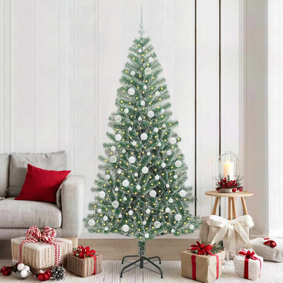 Vidaxl Artificial Christmas Tree Snow Flocked With Led Light 210 Cm