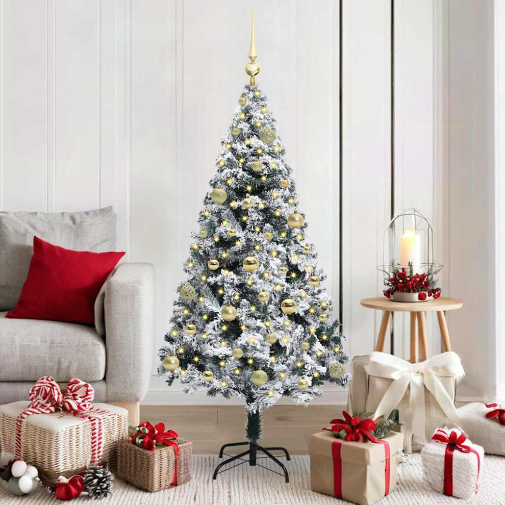 Vidaxl Artificial Christmas Tree With 150 Leds With Stand White 150 Cm