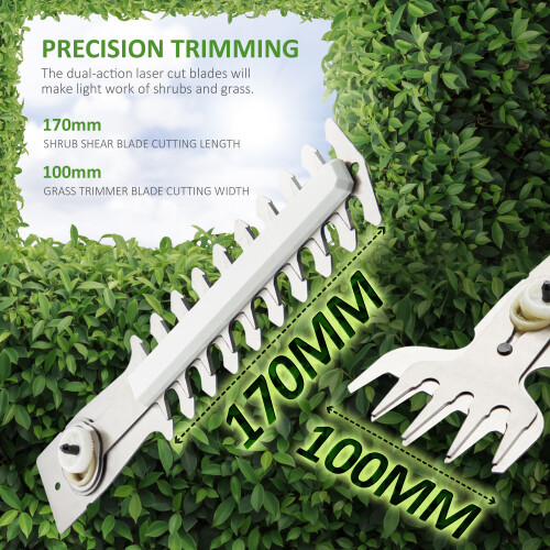 NETTA NETTA 7.2V Cordless 2 in 1 Grass and Hedge Trimmer - Handheld 2