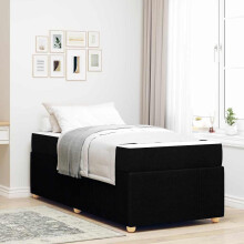 vidaXL Bettrahmen Schwarz 90 x 200 cm Stoff