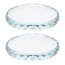 Round Transparent Glass Display Base for Storage Use 2Pcs Multipurpose Ornament Base
