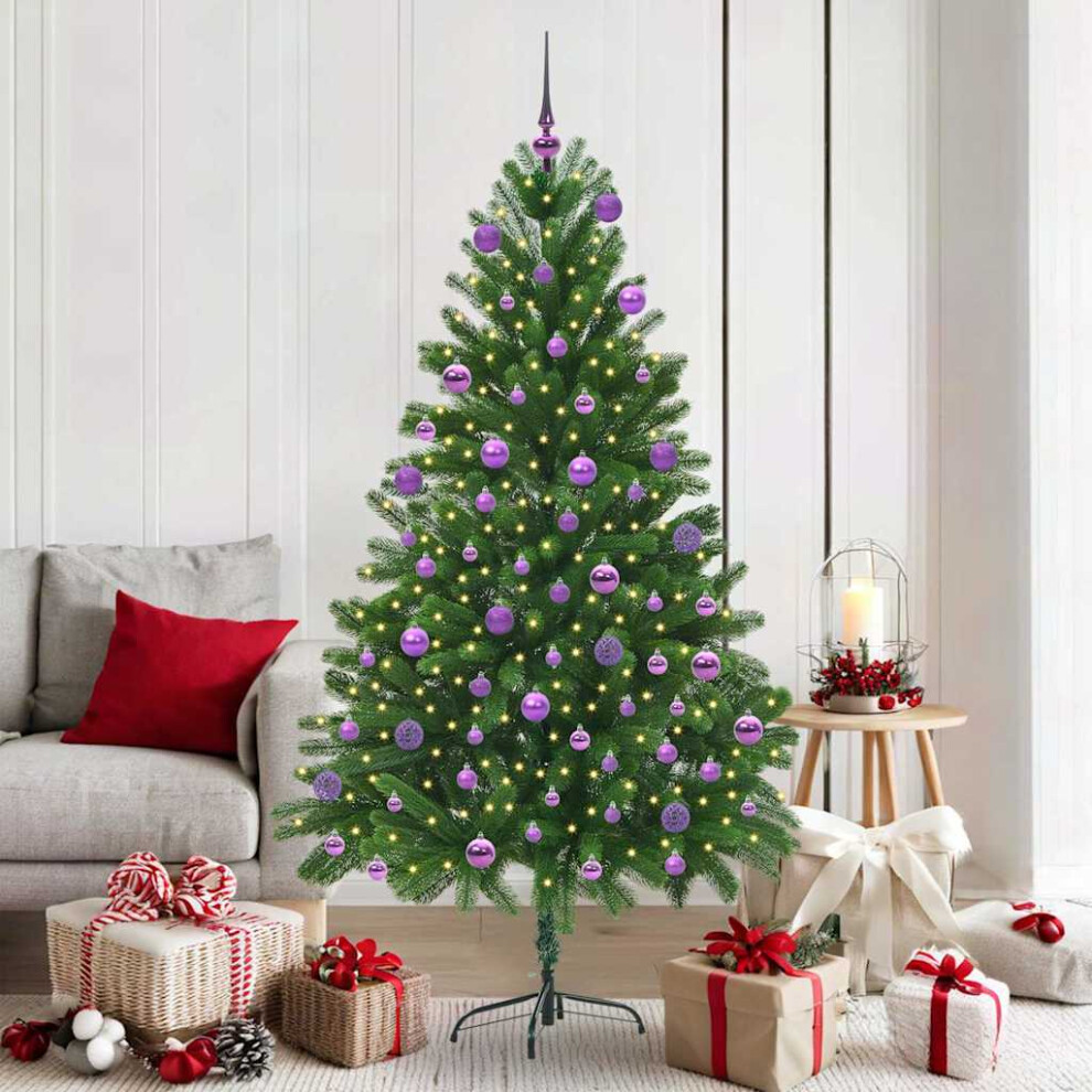 vidaXL Artificial Christmas Tree with 300 LEDs - Green - 180 cm - Image 2