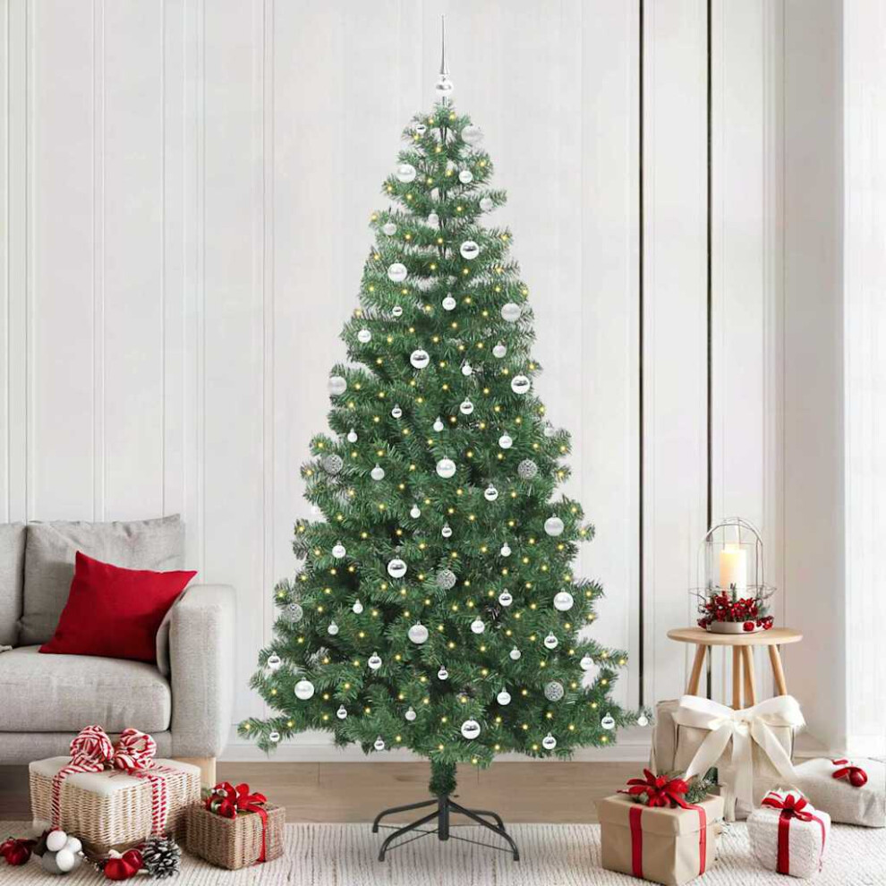 Vidaxl (Green, 240 Cm) Artificial Christmas Tree Christmas Display Tree With Leds And Ball Set
