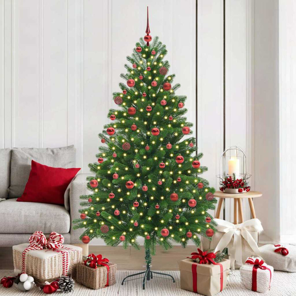 vidaXL Artificial Christmas Tree with 300 LEDs - 180 cm - Green - PE - Image 2