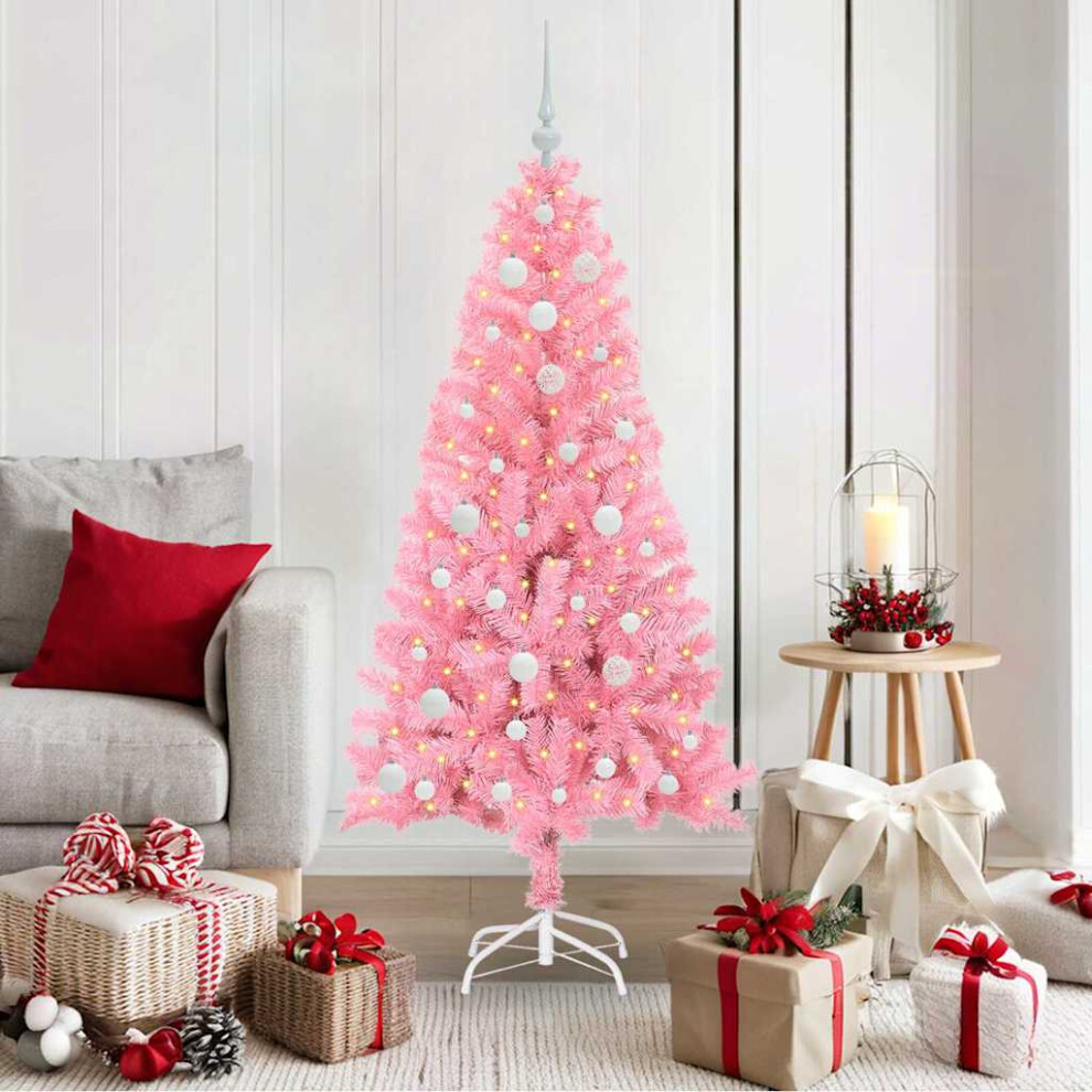 vidaXL Christmas Tree Pink 150 cm PVC - Image 2