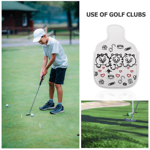 Golf Driver Putter Cover with Cute Cat Design for Protection PU