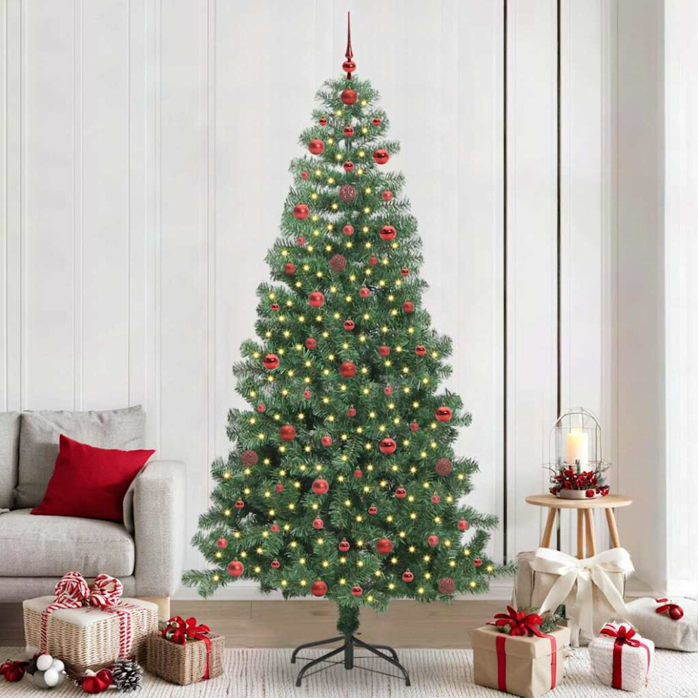 Vidaxl (Green, 240 Cm) Artificial Christmas Tree Christmas Display Tree With Leds And Ball Set
