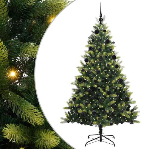 VidaXL vidaXL Artificial Hinged Christmas Tree 300 LEDs Green 210 cm 1