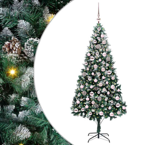 VidaXL vidaXL Artificial Christmas Tree with 300 LEDs with Stand Green 210 cm 1