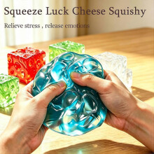 (1pcs(blue)) Slow Rising Fidget Toys, Simulated Cheese Soft Elastic Squeeze Texture, Multi-Size Multi-Color Anxiety Relief Sensory Hand Play Ornament