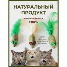 (1pcs) Cat Mint Ball Feather Catnip Ball Grape Catnip Teeth Grinding and Cleaning Pet Digestive Tools Cat Supplies Self Entertainment