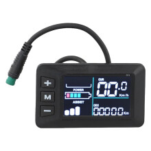 Elcykel LCD-Skärm 24V 36V 48V med 5-Polig 25cm Kabel, Kompatibel, Passar 22.2mm Styren för Elcykelkörning