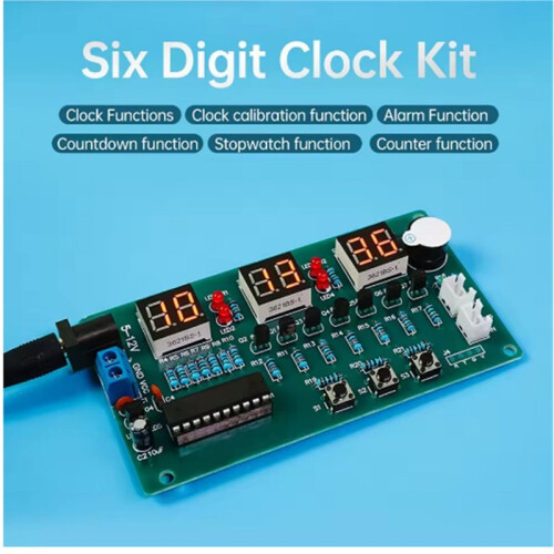 Six Digit Red Display Digital Clock Module  5-12V DIY Welding Practice Spare Parts for Electronic Training Projects 1
