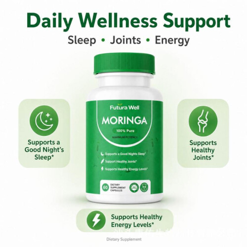 Moringa Capsules 120 Count Organic Moringa Leaf Extract Supplement 1