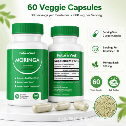 Moringa Capsules 120 Count Organic Moringa Leaf Extract Supplement 2