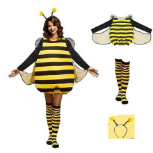 (Adult bee 3-piece set, One Size) Halloween Bumblebee Costume Adult Cosplay Performance Ladybug Festive Outfit