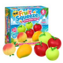 (yellow, Color box) Fruit Stress Relief Fidget Toy Set Apple Squishy Toy Gift Box Sensory Toys for Kids Adults Anxiety Relief