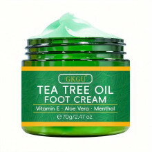 (green) GKGU Tea Tree Oil Foot Cream Moisturizing Nourishing Dry Cracked Heel Repair Daily Foot Care 100ml
