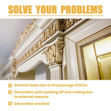 (2set) Gold Foil Paint - Glittering Metal Gold Paint for Wall Signs & Decorative Tracing, Durable & Rust-Resistant