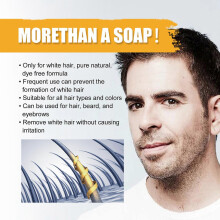 (3pcs) Grey Coverage Bar Shampoo Hair Darkening Black Soap For Men\'s Grey Hair Cover