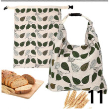 (K) 2pcs Beeswax Bread Bag for Homemade Bread, Sourdough Bread Bags with Zipper, About 13"X17" Natural Beeswax