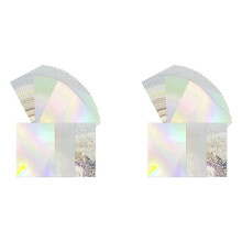 60 Stuks Metallic Holografisch Karton Glanzend Fluorescerend A4 Dik Karton Spiegelpapier voor Het Maken van Kaarten, Scrapbooking