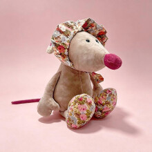(35cm, Pink) Couple Toys Floral Dress Hat Real Life Rat Plush Toys Realistic Mouse Stuffed Farm Animals Toy Pet Mice Gifts Educational Toys