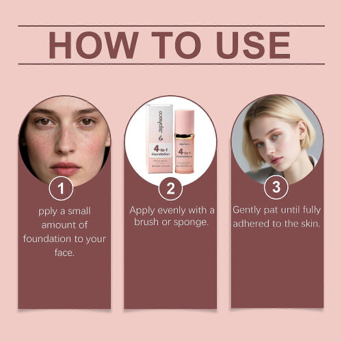 (2pcs) 4-in-1 Multi-benefit Foundation: Lightweight, Long-lasting, Hydrating, Natural Coverage with a Fresh Matte Finish