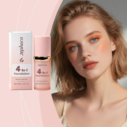 (1pcs) 4-in-1 Multi-benefit Foundation: Lightweight, Long-lasting, Hydrating, Natural Coverage with a Fresh Matte Finish
