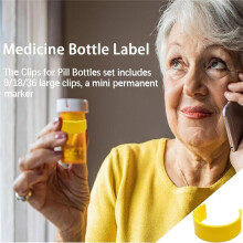 Presilhas para Rótulos de Frascos de Medicamentos com Marcador para Fácil Identificação, Fáceis de Transportar, Reutilizáveis (27 Peças)