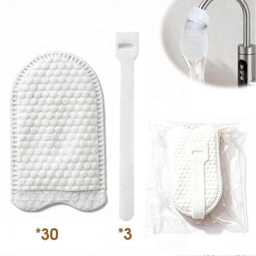 (30pcs, White) Faucet Filter Cotton Bag, Remove Rust & Impurities for Tap Water