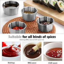 24 Pièces Tasse à Sauce à Trempette en Acier Inoxydable de 2 Oz, Bols à Trempette, Tasses à Condiments en Métal Réutilisables, Récipients