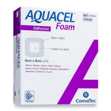 Aquacel Foam Adhesive Square Dressing Pad, 8cm x 8cm - 10 Count
