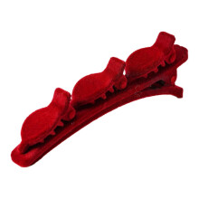 (One-size, red) Fashion Hair Clip Barrettes Hairgrip Braided Flocked Side Clip Bangs Hairpin\U:K