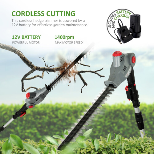 NETTA NETTA 12V Cordless Pole Hedge Trimmer 1