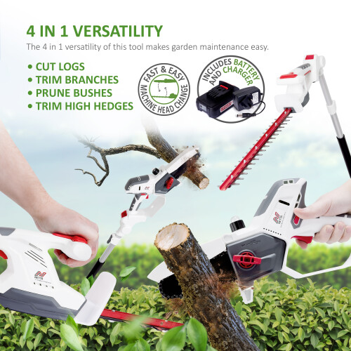 NETTA NETTA 20V Cordless 4-in-1 Pole & Handheld Hedge Trimmer and Chainsaw 2