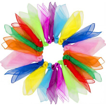 20Pcs Dance Sensory Scarves, Juggling Scarf for Children, Coloured Fabric Play Silks for Kids