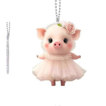 (1pcs, E) Realistic Pig Shaped Car Decor Hanging Charm with Chain For Interior B6Q4