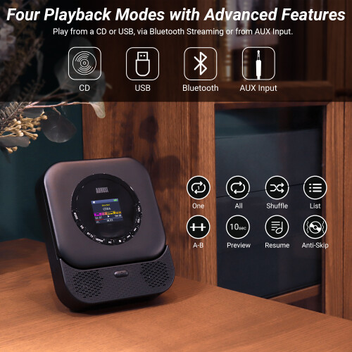 SE15 Portable CD Player with Bluetooth, USB, and MP3 Playback 1