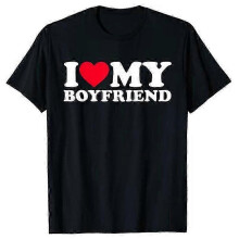 (XL, Style 1) I Love My Boyfriend Printed I Love My Girlfriend T-Shirt