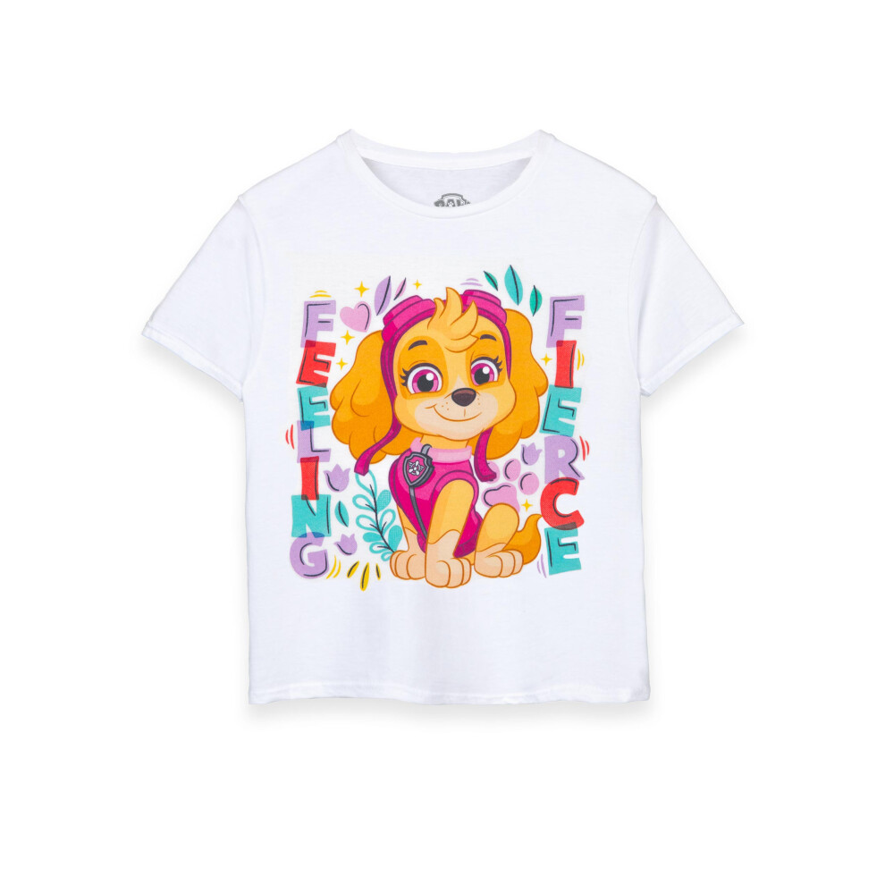 Paw Patrol (5-6 Years) Short Sleeved T-Shirt (Girls White)