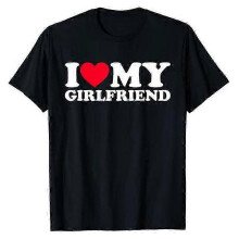 (M, Style 2) I Love My Boyfriend Printed I Love My Girlfriend T-Shirt