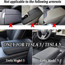 Leather Car Center Console Cover Compatible with Tesla Model 3 Model Y,All Around Protection/Extended Center Console Organizer Design - The Most Pract