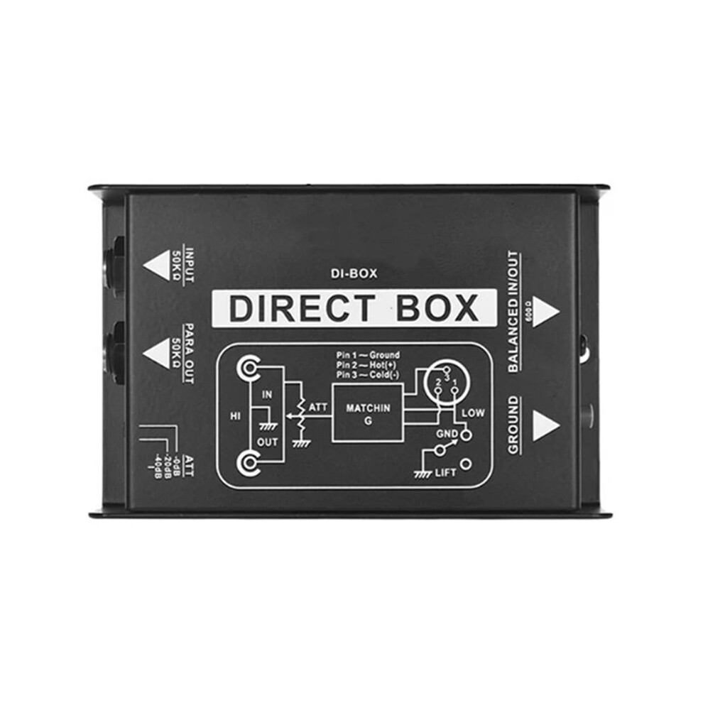Mono Injection 2X Boîte Directe Professionnelle Monocanal Passive DI-Box Boîte D ...
