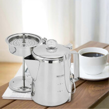 1.2L Outdoor Stainless Steel Coffee Percolator 9 Cup Moka Pot Portable Coffee Maker for Camping Home Kitchen & Home Brewing