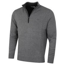 (XXXL, Grey Marl) Calvin Klein Mens 2026 Knit Cotton 1/2 Zip Golf CK Top Sweater